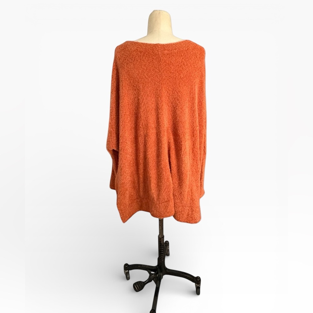 Cozy Soft Orange Knit Sweater Oversized Womens Size Med Cottagecore - Picture 2 of 7